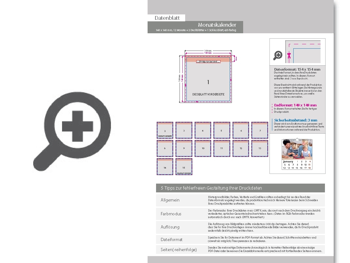 Product Bild monatskalender_15_blatt_(12_monate_+_2_deckbl__tter_+_1_schlussblatt)__einseitig_bedruckt_4_0_farbig__quadrat_(148_x_148_mm)