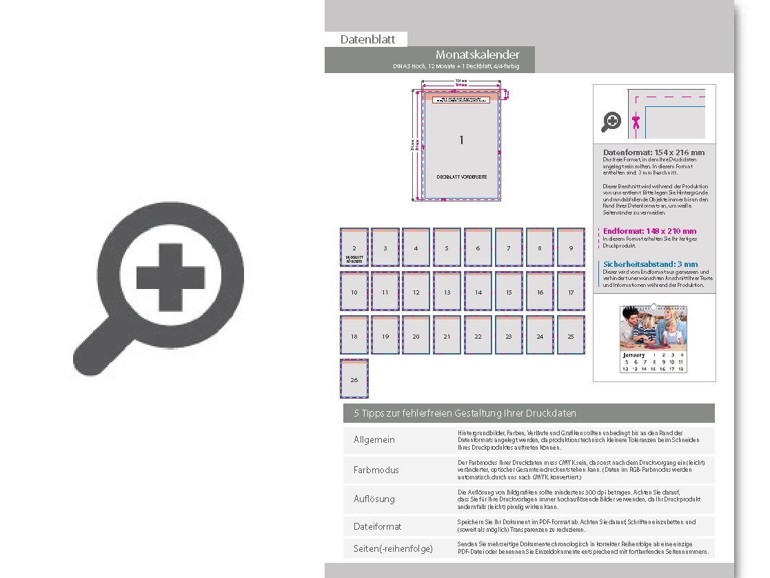 Product Bild monatskalender_13_blatt_(12_monate_+_deckblatt)__beidseitig_bedruckt_4_4_farbig__din_a5_hoch_(148_x_210_mm)