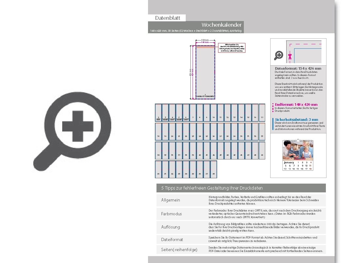 Product Bild wochenkalender_58_seiten_(52_wochen_+_deckblatt_+_2_zusatzbl__tter)__14_8_x_42_0_cm